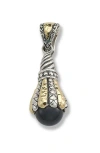 Samuel B. Sterling Silver & 18k Gold Semiprecious Stone Teardrop Pendant In Black