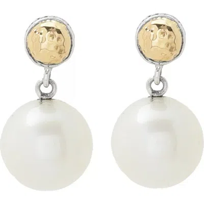 Samuel B. Sterling Silver & 18k Gold South Sea Pearl Drop Earrings In White