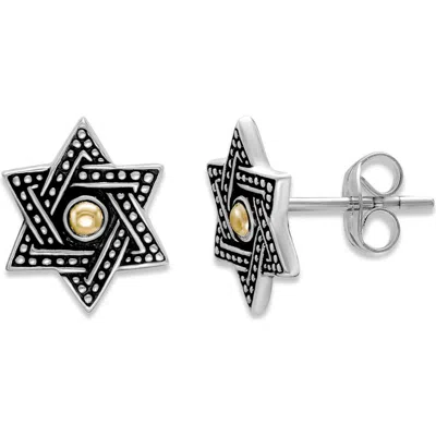 Samuel B. Sterling Silver & 18k Gold Star Of David Stud Earrings In Metallic