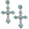 Samuel B. Silver & 18k 0.85 Ct. Tw. Sleeping Beauty Turquoise Earrings In Blue