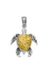 Samuel B. Sterling Silver & 18k Gold Turtle Pendant In Multi