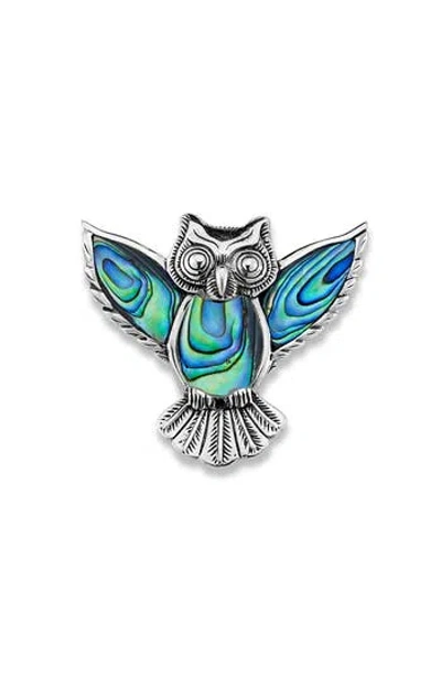 Samuel B. Sterling Silver & Abalone Owl Pendant In Blue