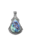 Samuel B. Sterling Silver And Abalone Pear Pendant In Metallic