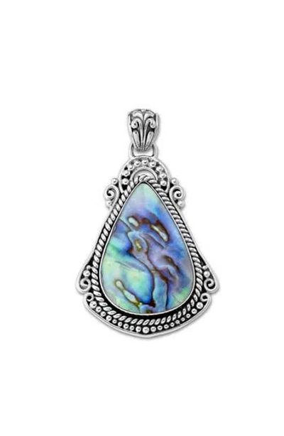SAMUEL B. SAMUEL B. STERLING SILVER AND ABALONE PEAR PENDANT