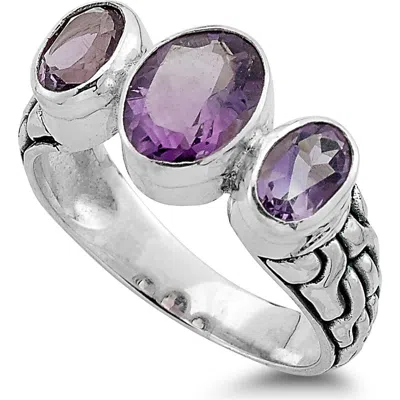 Samuel B. Silver 1.94 Ct. Tw. Amethyst Ring In Metallic