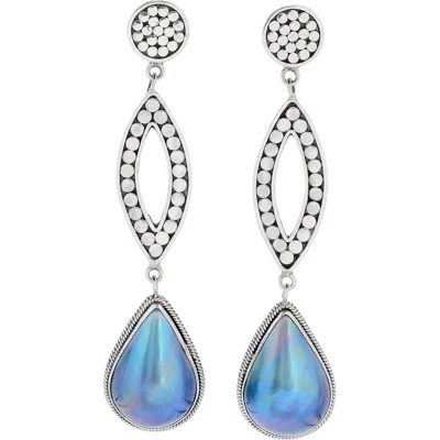 Samuel B. Sterling Silver & Blue Mabé Pearl Drop Earrings In Metallic