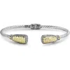 Samuel B. Sterling Silver & Hammered 18k Gold End Bangle In Silver/gold