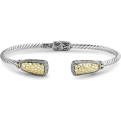 Samuel B. Sterling Silver & Hammered 18k Gold End Bangle