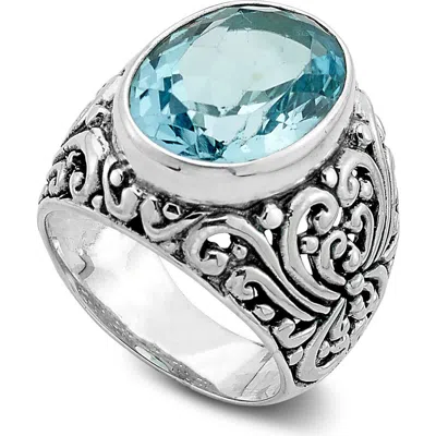 Samuel B. Sterling Silver & Semiprecious Stone Filigree Ring In Brown