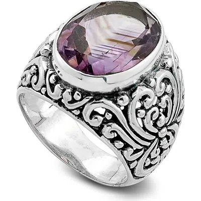 Samuel B. Sterling Silver & Semiprecious Stone Filigree Ring In Brown