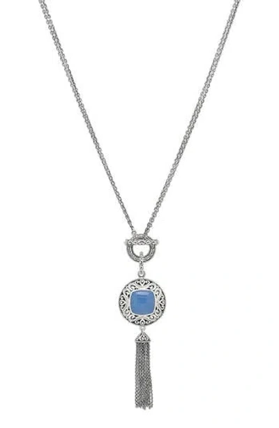 Samuel B. Sterling Silver & Semiprecious Stone Tassel Necklace In Blue