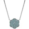 Samuel B. Sterling Silver Aquamarine Pavé Clover Necklace In Aquamarine