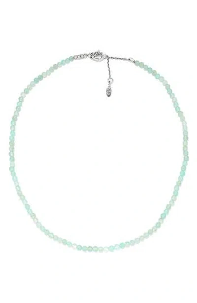 Samuel B. Sterling Silver Aquaprase Beaded Necklace In Green