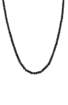 Samuel B. Sterling Silver Black Spinel Beaded Necklace In Black