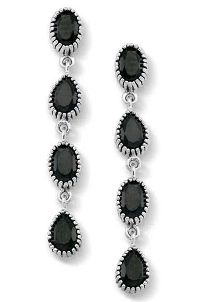 Samuel B. Sterling Silver Black Spinel Drop Earrings