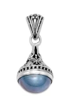 Samuel B. Silver 10mm Pearl Butterfly Pendant In Blue