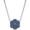 Samuel B. Sterling Silver Blue Sapphire Pavé Clover Necklace In Blue