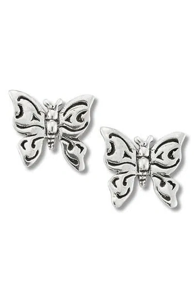 Samuel B. Sterling Silver Butterfly Stud Earrings In Metallic