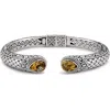 Samuel B. Silver 3.50 Ct. Tw. Citrine Woven Bangle Bracelet In Citrine