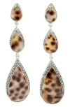 Samuel B. Sterling Silver Cowrie Shell Pear Drop Earrings