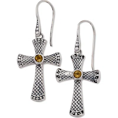 Samuel B. Sterling Silver Cross Earrings
