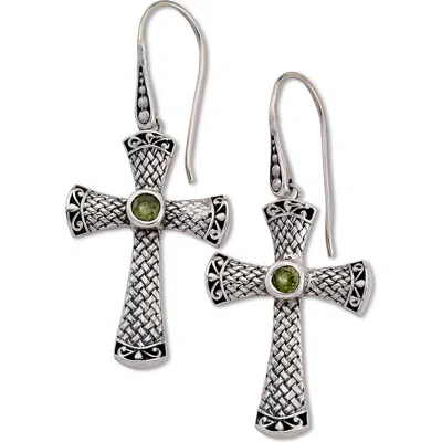 Samuel B. Sterling Silver Cross Earrings In Metallic
