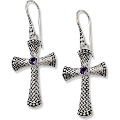 Samuel B. Sterling Silver Cross Earrings In Metallic