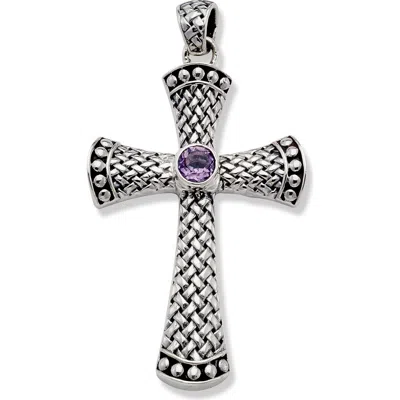 Samuel B. Sterling Silver Cross Pendant In Metallic
