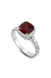 Samuel B. Silver 3.28 Ct. Tw. Garnet Ring In Red