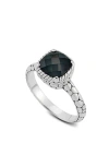 Samuel B. Silver 3.65 Ct. Tw. Black Spinel Ring In Black