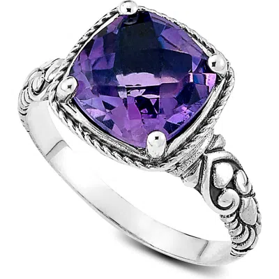 SAMUEL B. SAMUEL B. STERLING SILVER CUSHION CUT SEMIPRECIOUS STONE RING