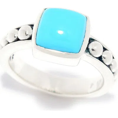 Samuel B. Sterling Silver Cushion Cut Turquoise Ring In Blue