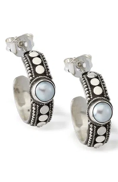 SAMUEL B. SAMUEL B. STERLING SILVER DOT HOOP EARRINGS