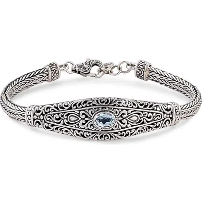 Samuel B. Sterling Silver Filigree Amethyst Bracelet In Metallic