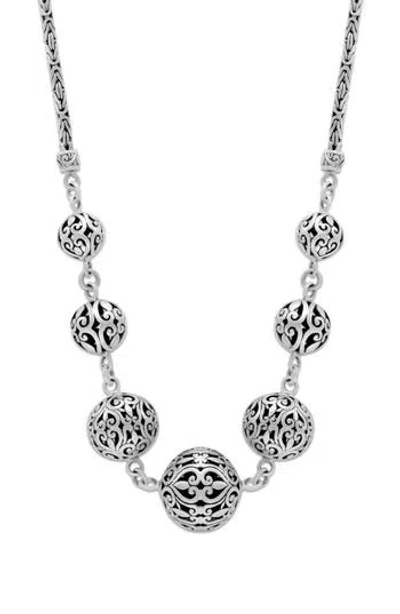 Samuel B. Sterling Silver Filigree Ball Frontal Necklace In Metallic