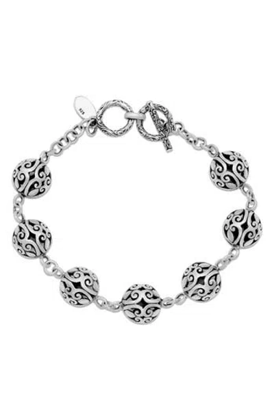 Samuel B. Sterling Silver Filigree Ball Toggle Bracelet In Metallic