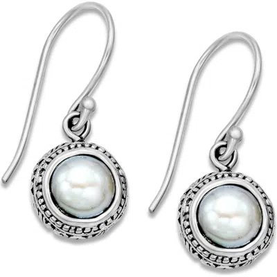 Samuel B. Sterling Silver Freshwater Pearl Drop Earrings In White