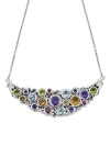 Samuel B. Sterling Silver Gemstone Bib Necklace In Purple Multi