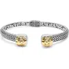 Samuel B. 18k & Silver Hammered Bangle Bracelet In Silver And Gold