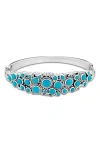 Samuel B. Sterling Silver Hinge Bangle In Turquoise