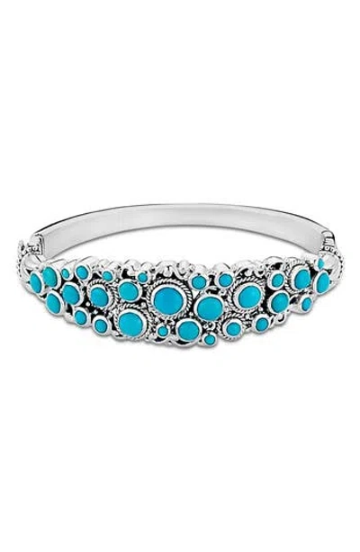 Samuel B. Sterling Silver Hinge Bangle In Turquoise