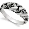 Samuel B. Sterling Silver Interlock Link Ring In Silver