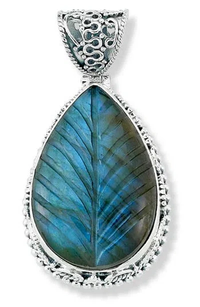Samuel B. Sterling Silver Labradorite Pear Pendant In Gray