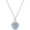 Samuel B. Sterling Silver Lace Blue Agate Pendant Necklace In Blue