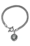 Samuel B. Sterling Silver Lion Charm Toggle Bracelet In Silver