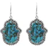 Samuel B. Sterling Silver Mohave Turquoise Hamsa Drop Earrings