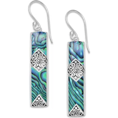 Samuel B. Sterling Silver Mother Of Pearl Bar Earrings In Metallic