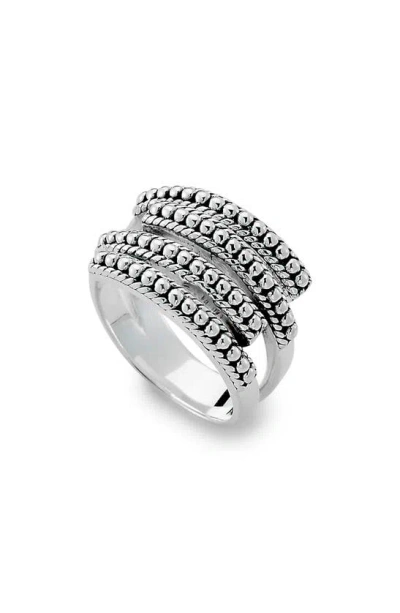 Samuel B. Sterling Silver Multi-row Beaded Design Ring