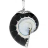 Samuel B. Sterling Silver Nautilus Shell Pendant In Black