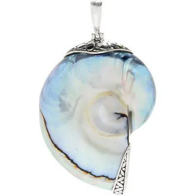 Samuel B. Sterling Silver Nautilus Shell Pendant In Blue